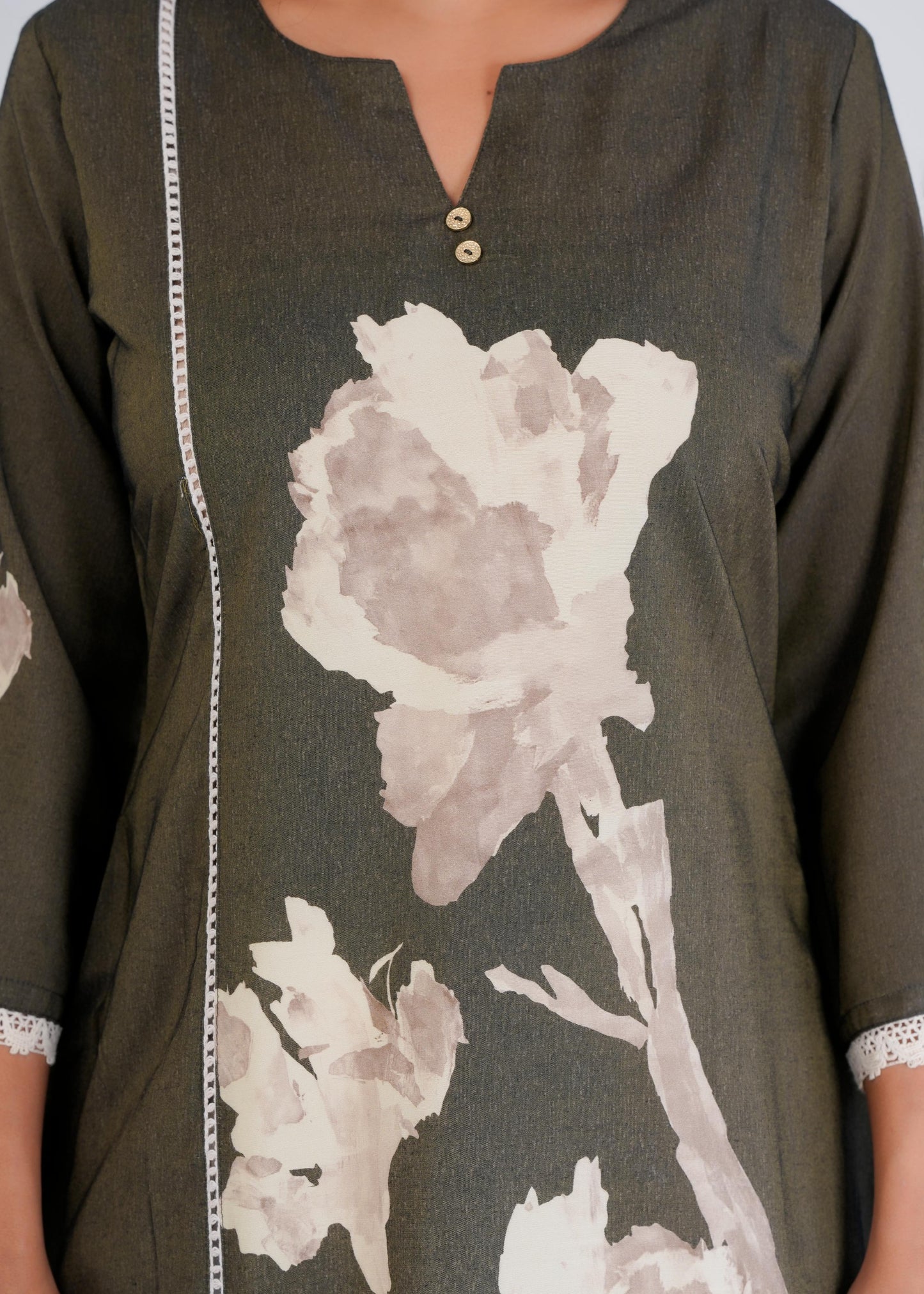 Floral Printed Regular Green Top