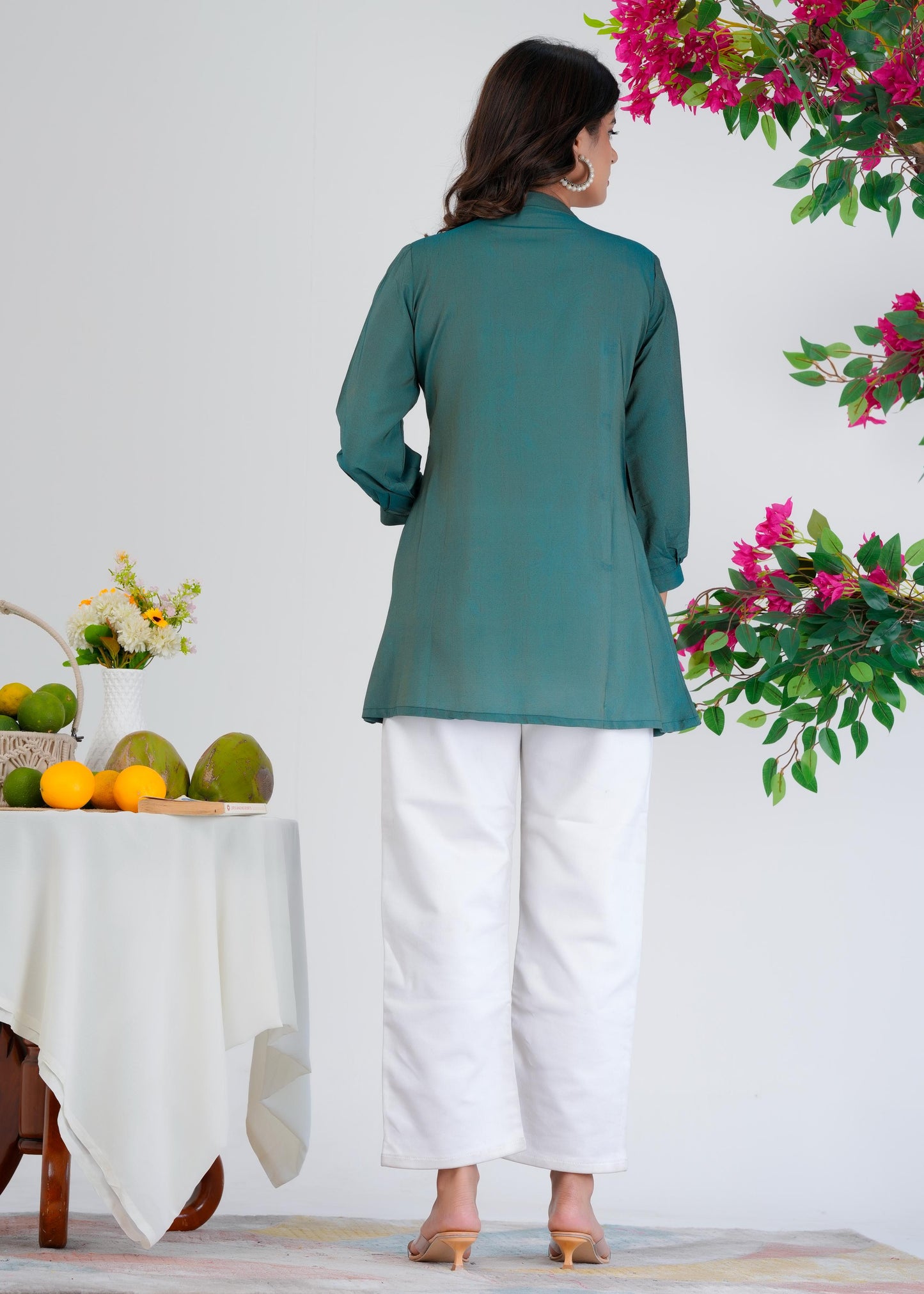 Floral Printed Regular Green Top