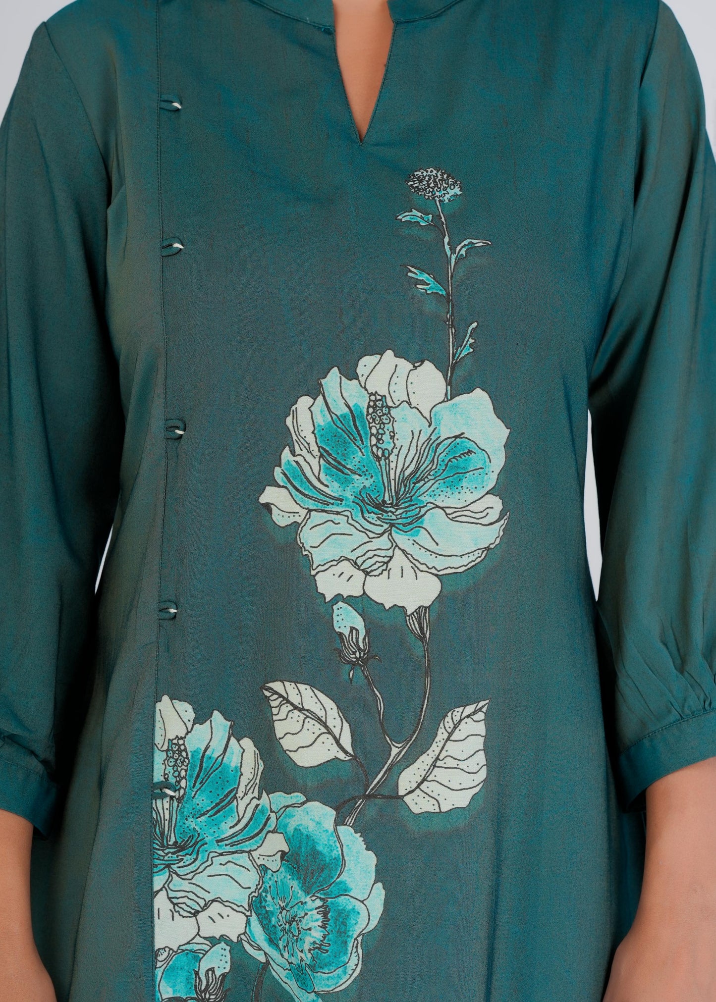 Floral Printed Regular Green Top