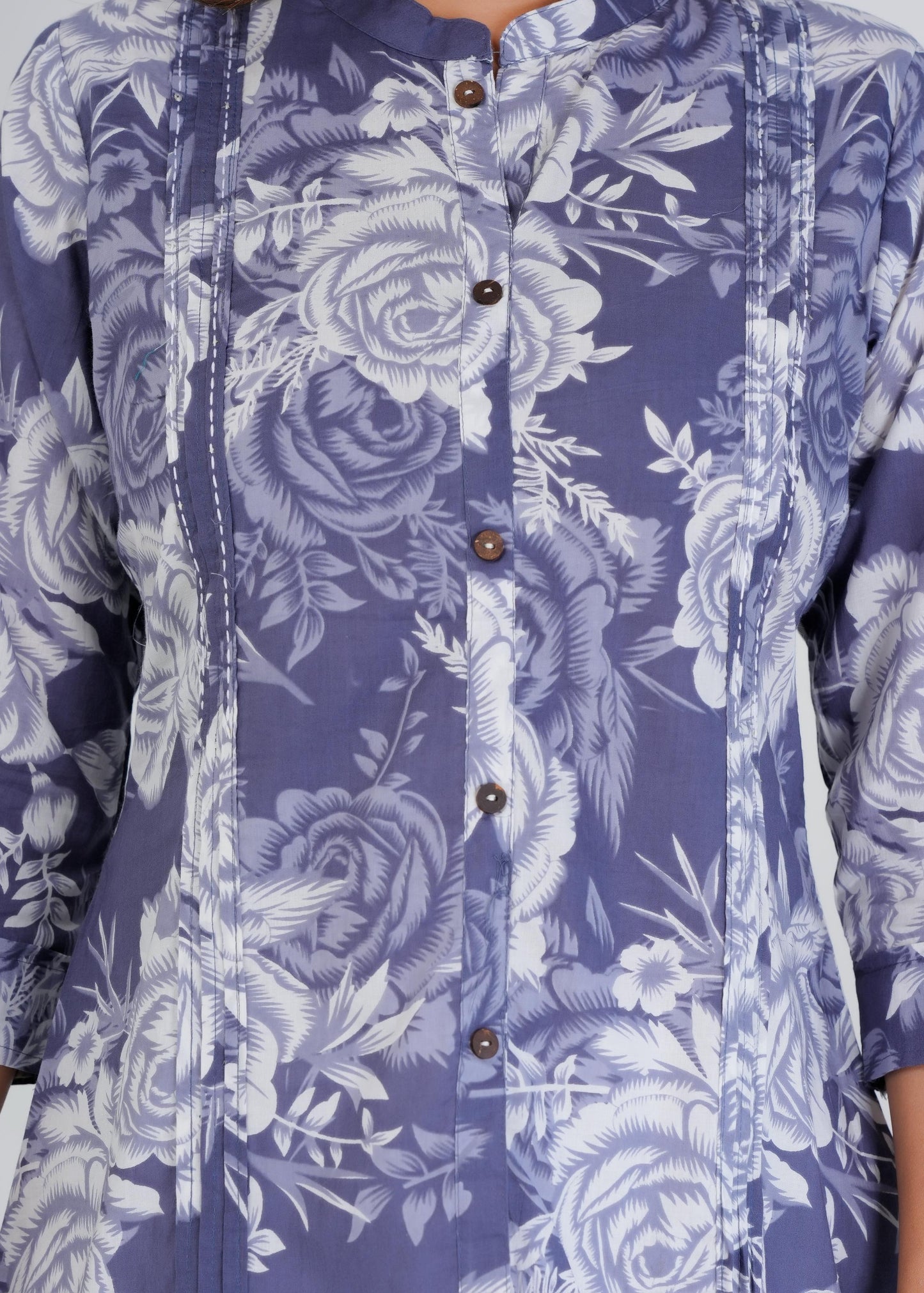 Cotton Printed Regular Purple Top