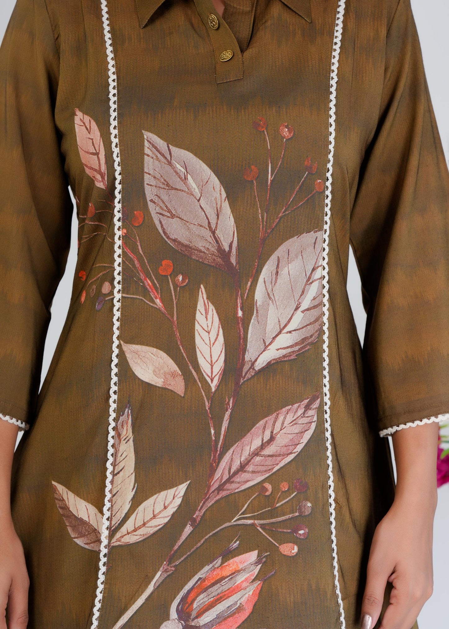 Floral Printed Regular Brown Top