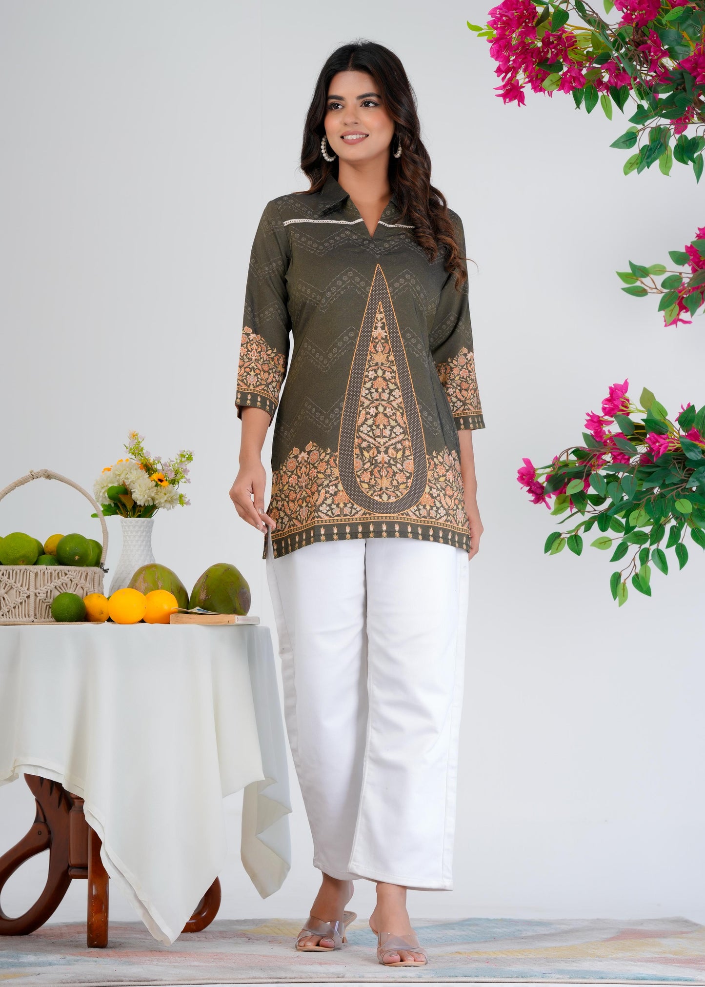 Floral Printed Regular Brown Top
