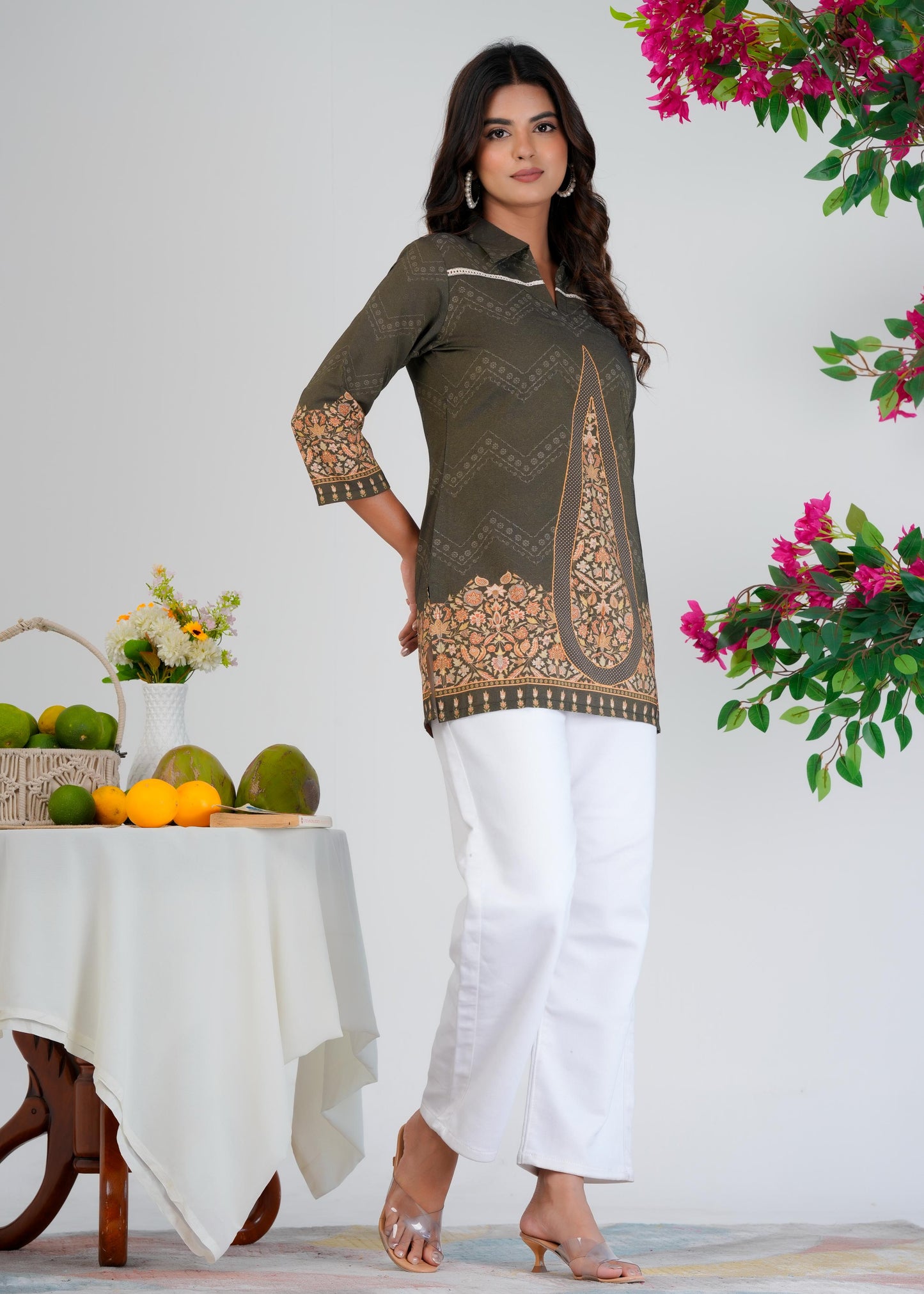 Floral Printed Regular Brown Top