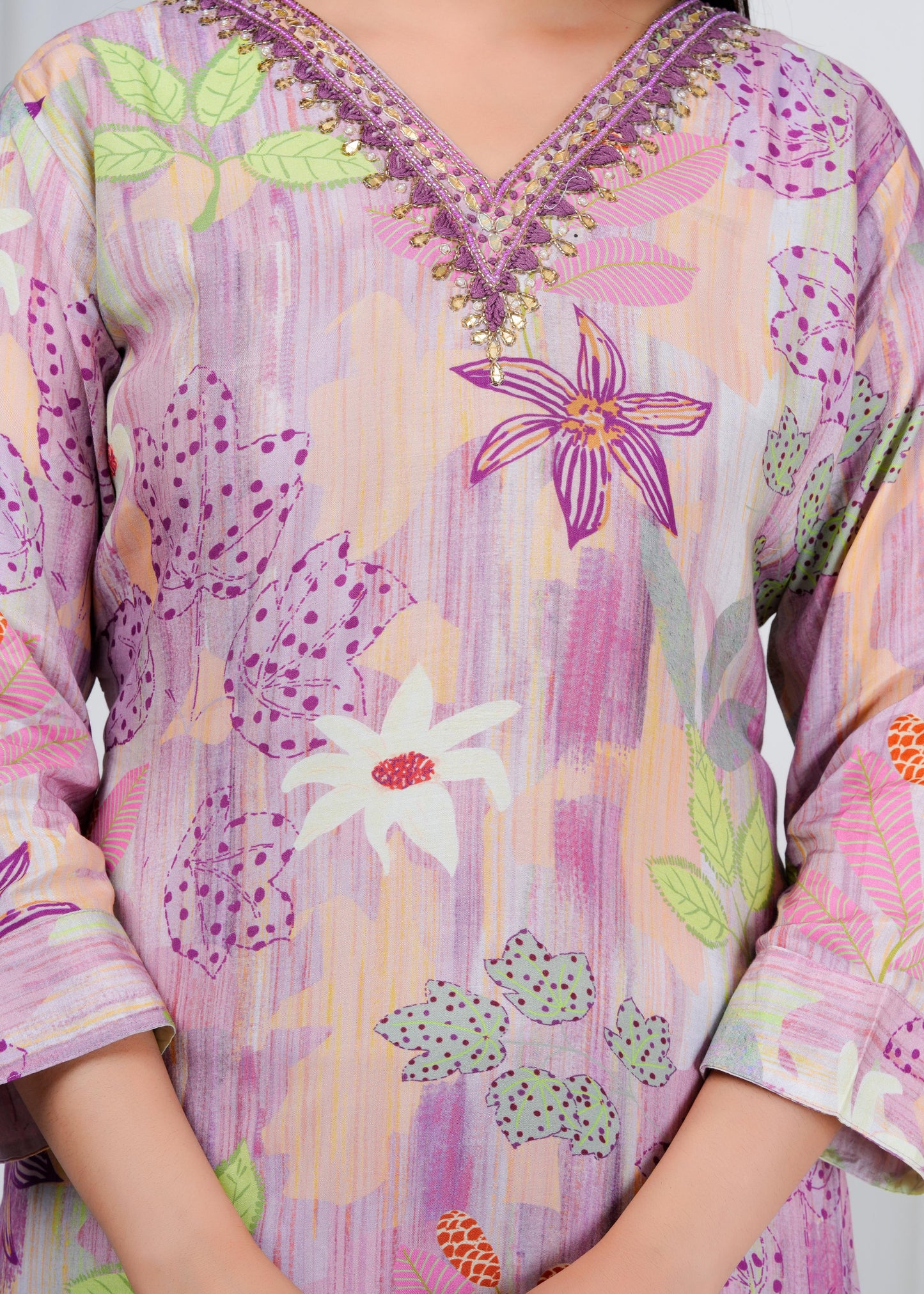 Cotton Floral Printed Straight Kurta Set With Dupatta