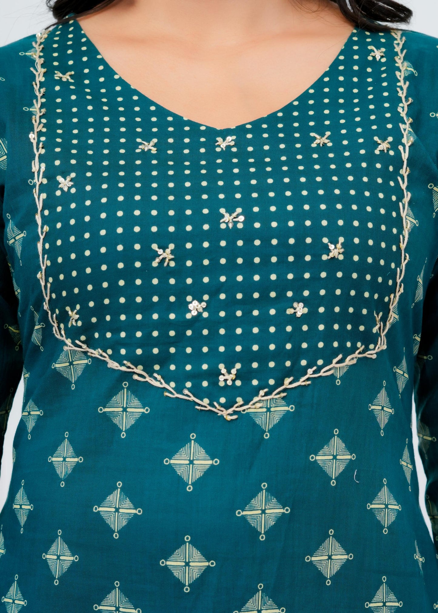 Pure Cotton Kurta With Pant & Dupatta