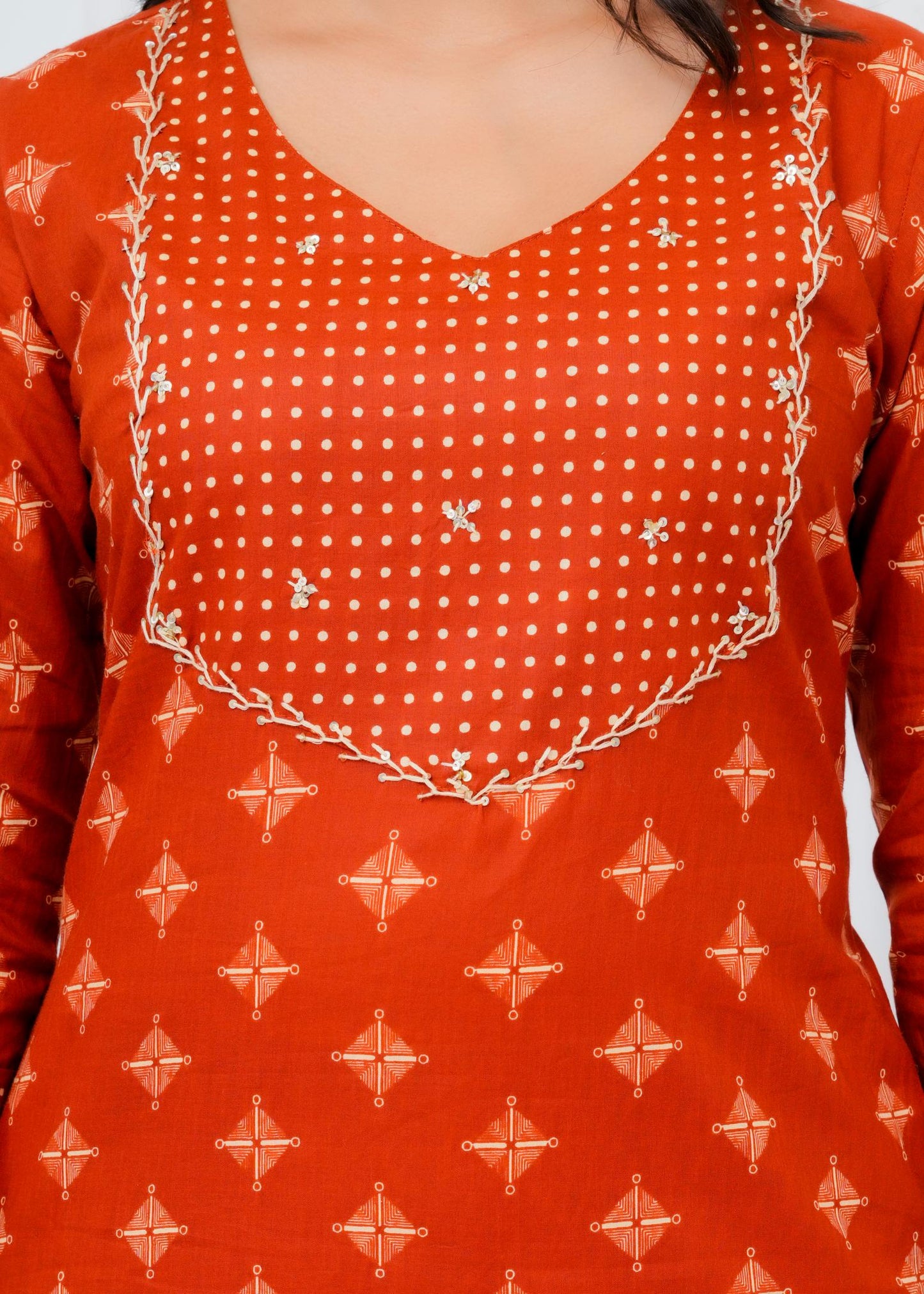 Pure Cotton Kurta With Pant & Dupatta