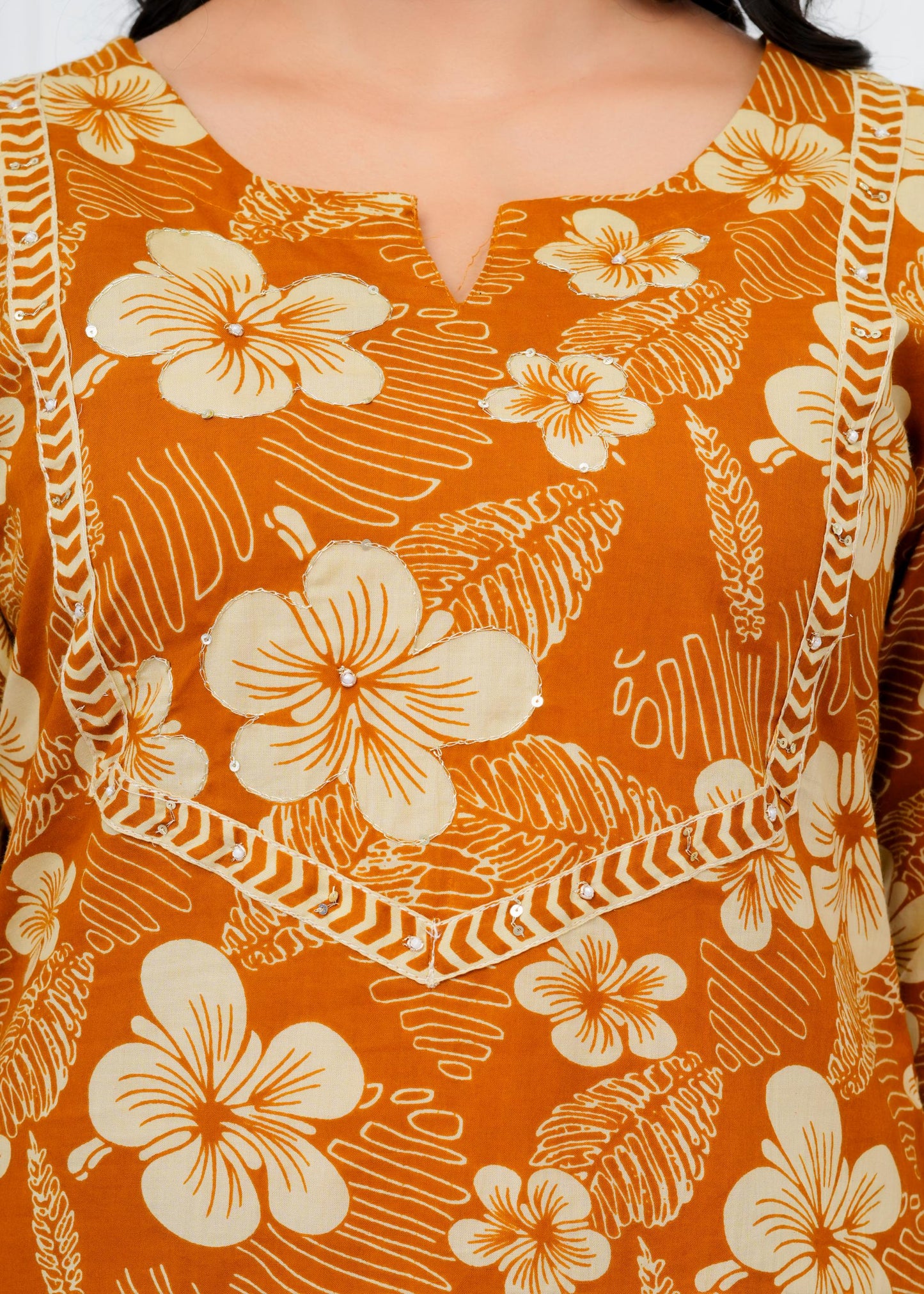 Pure Cotton Kurta With Pant & Dupatta