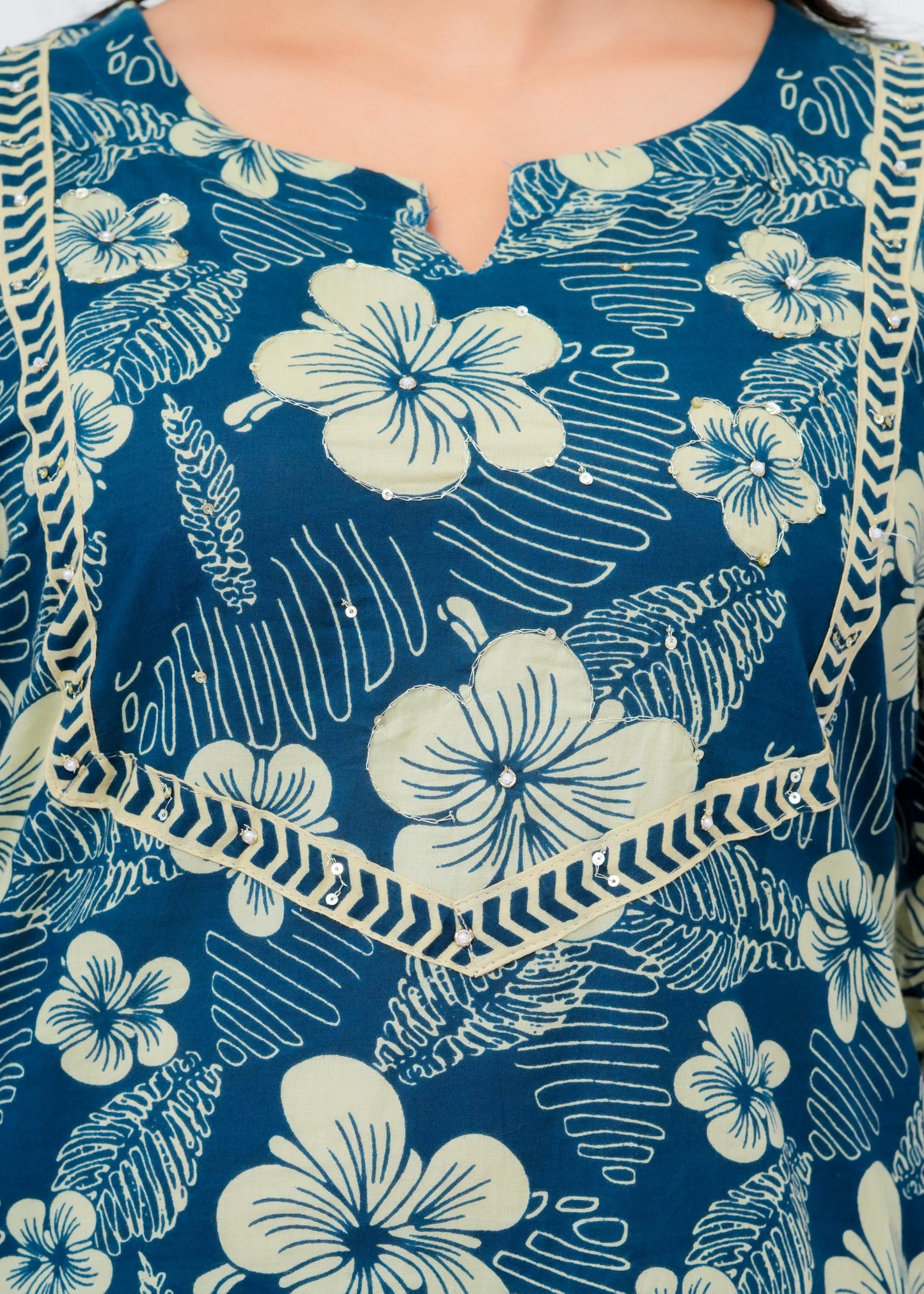 Pure Cotton Kurta With Pant & Dupatta