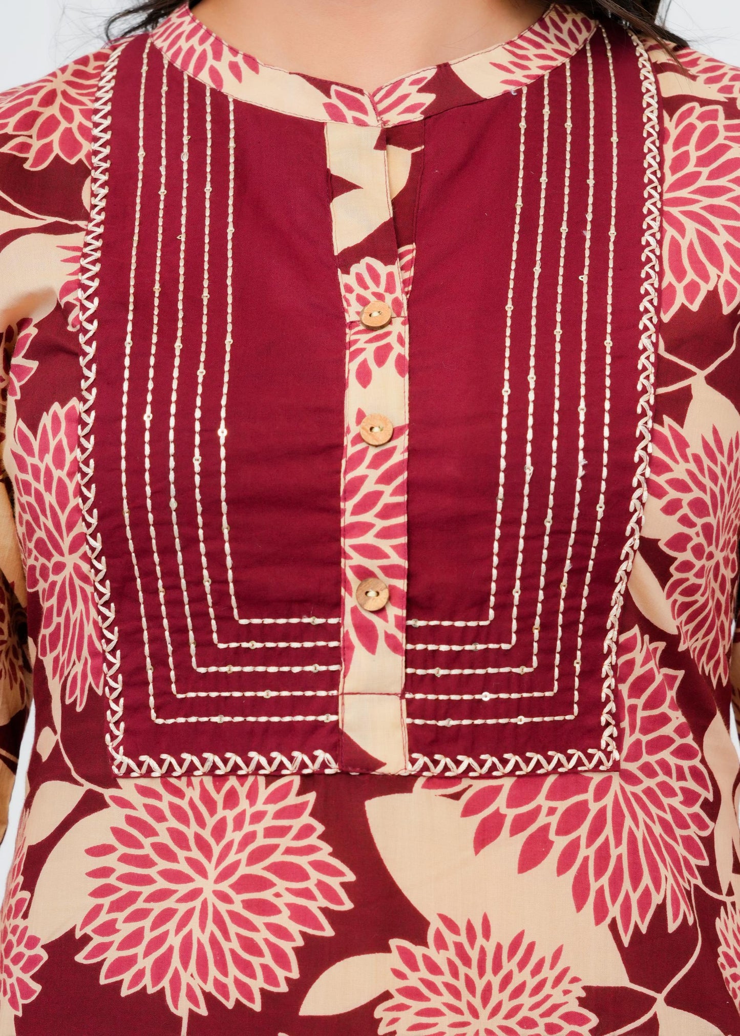 Pure Cotton Kurta With Pant & Dupatta