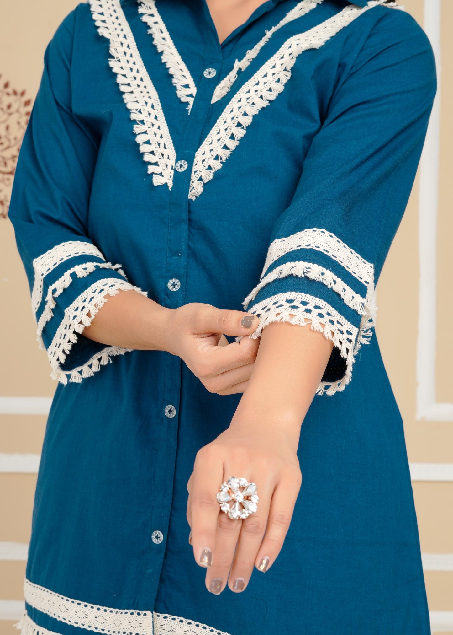 Women's , Yellow Cotton Blue Co-Ord Set, Night Suit Set
