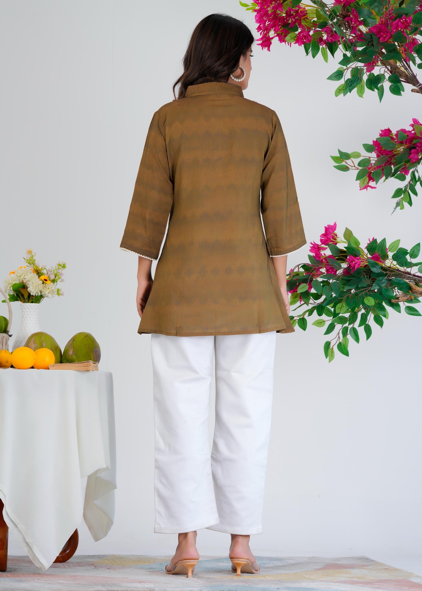 Floral Printed Regular Brown Top