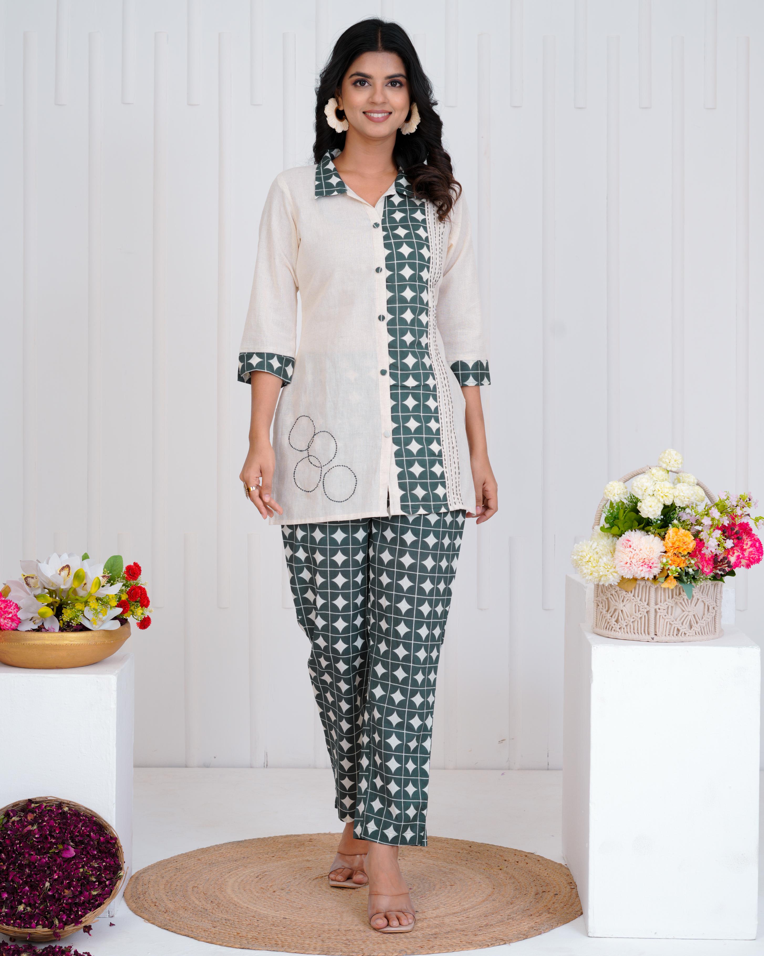 Women's , Cotton Printed  Co-Ord Set, Night Suit Set