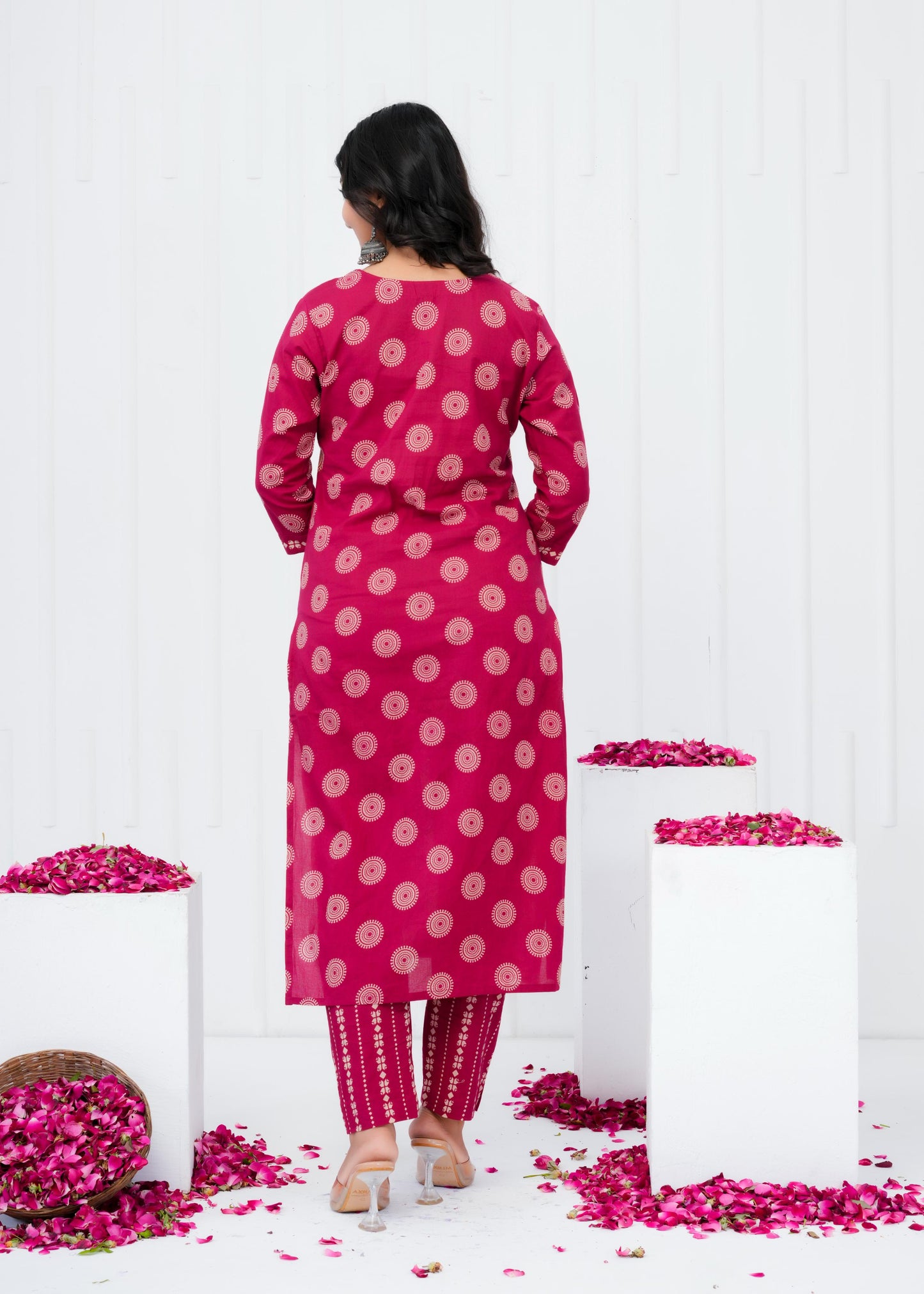 Pure Cotton Kurta With Pant & Dupatta