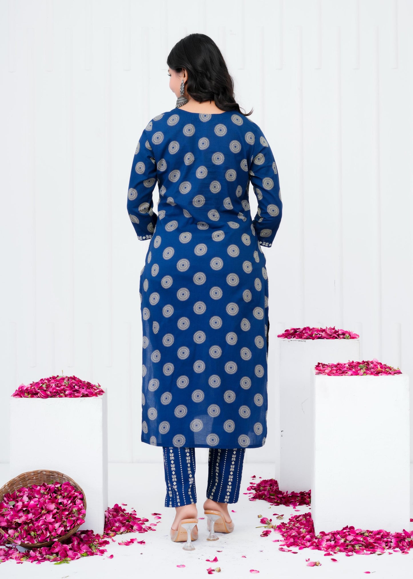 Pure Cotton Kurta With Pant & Dupatta