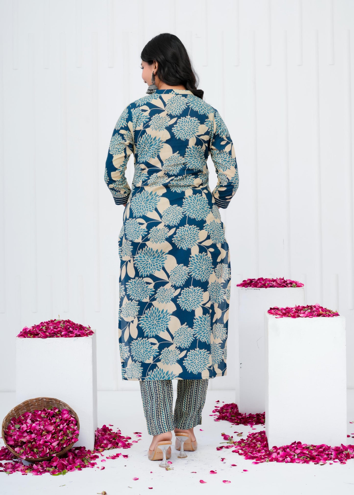 Pure Cotton Kurta With Pant & Dupatta