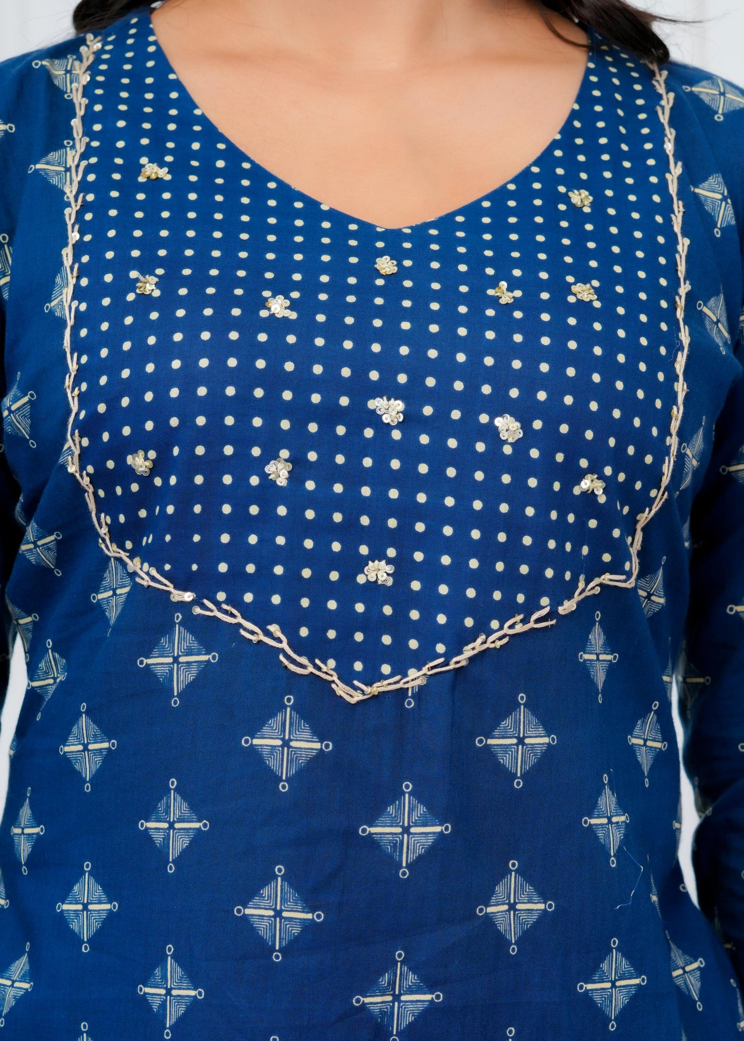 Pure Cotton Kurta With Pant & Dupatta