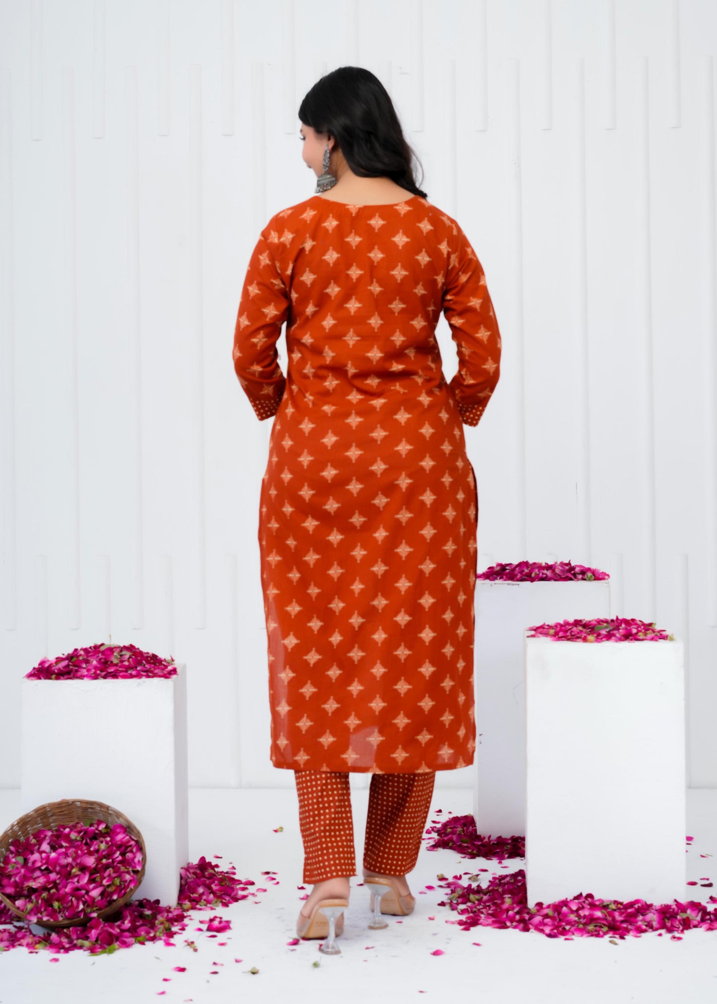 Pure Cotton Kurta With Pant & Dupatta