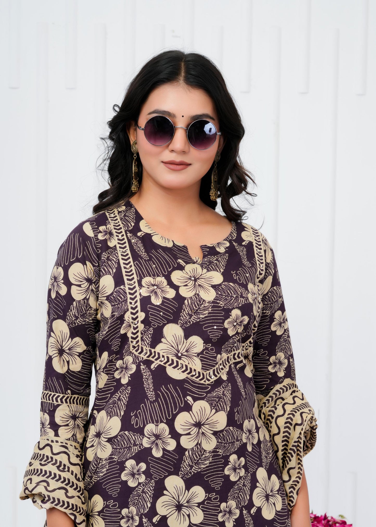 Pure Cotton Kurta With Pant & Dupatta