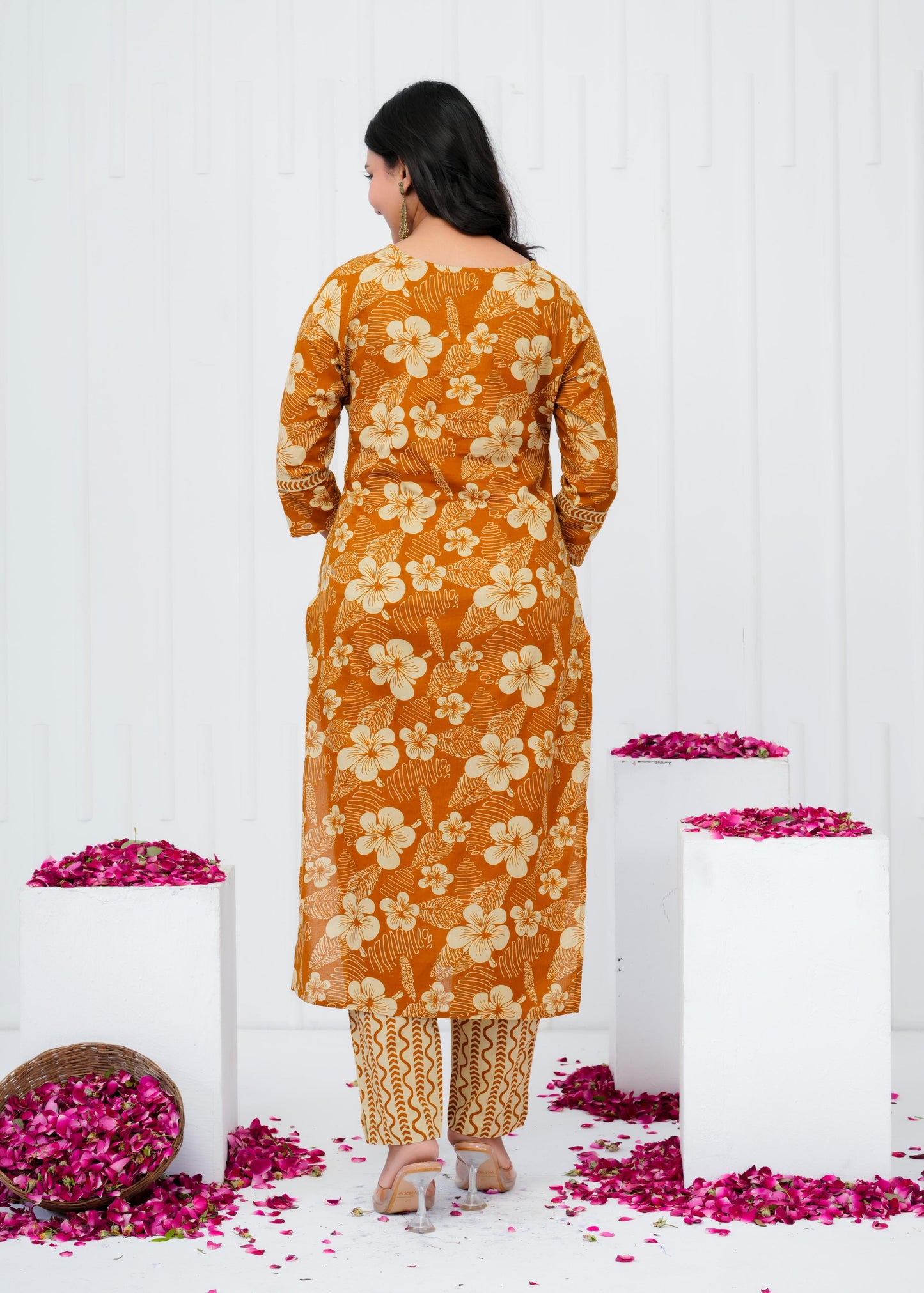 Pure Cotton Kurta With Pant & Dupatta