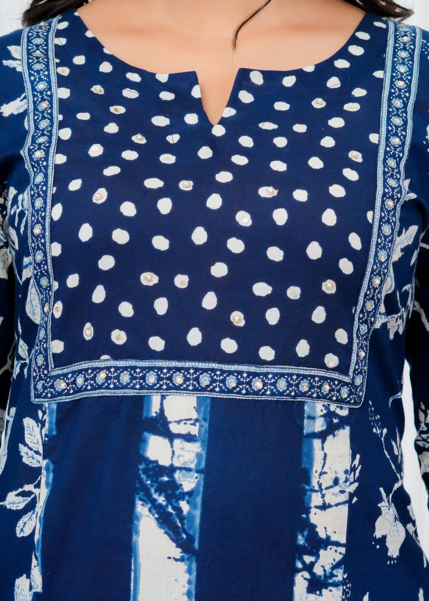 Pure Cotton Kurta With Pant & Dupatta