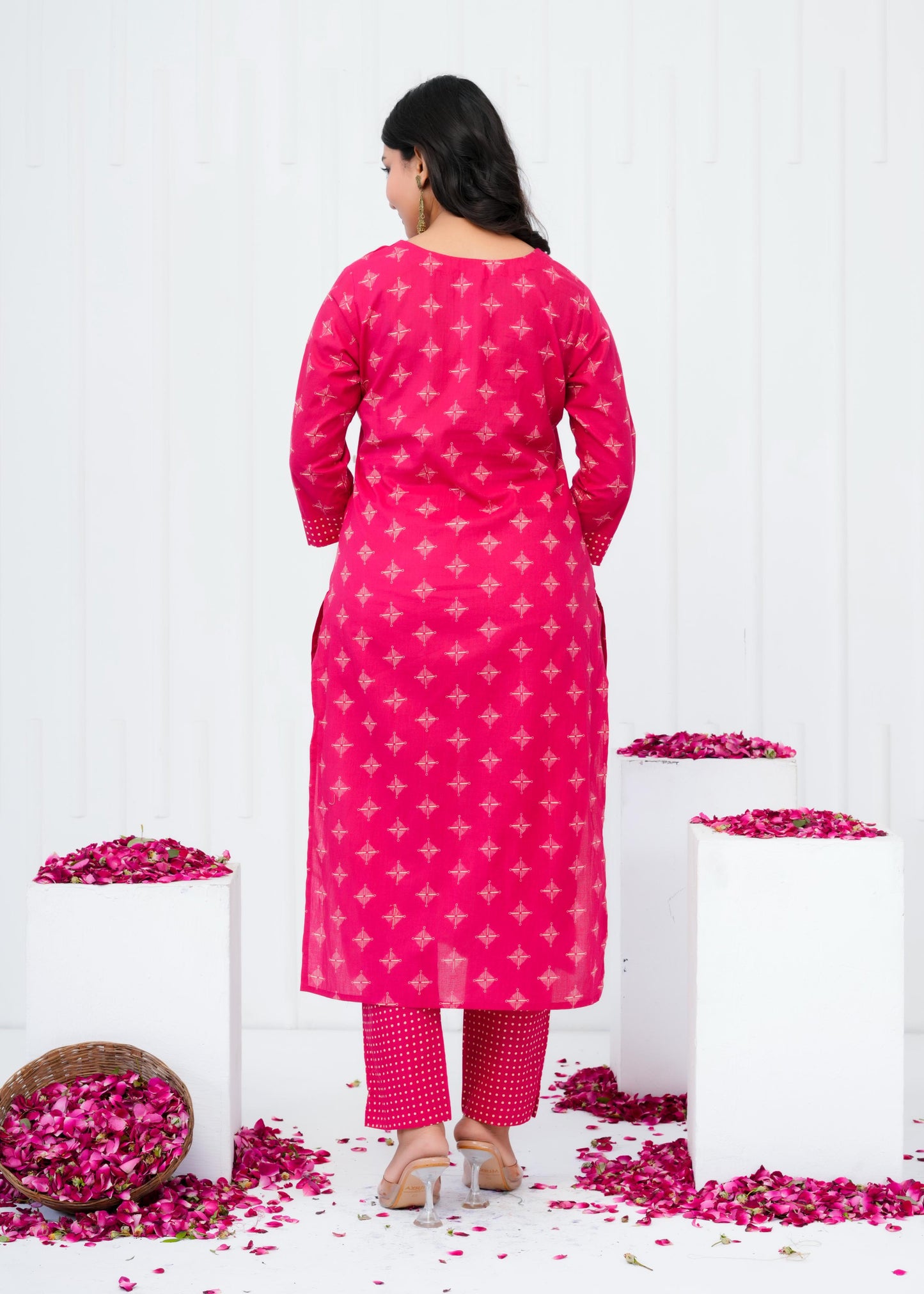 Pure Cotton Kurta With Pant & Dupatta