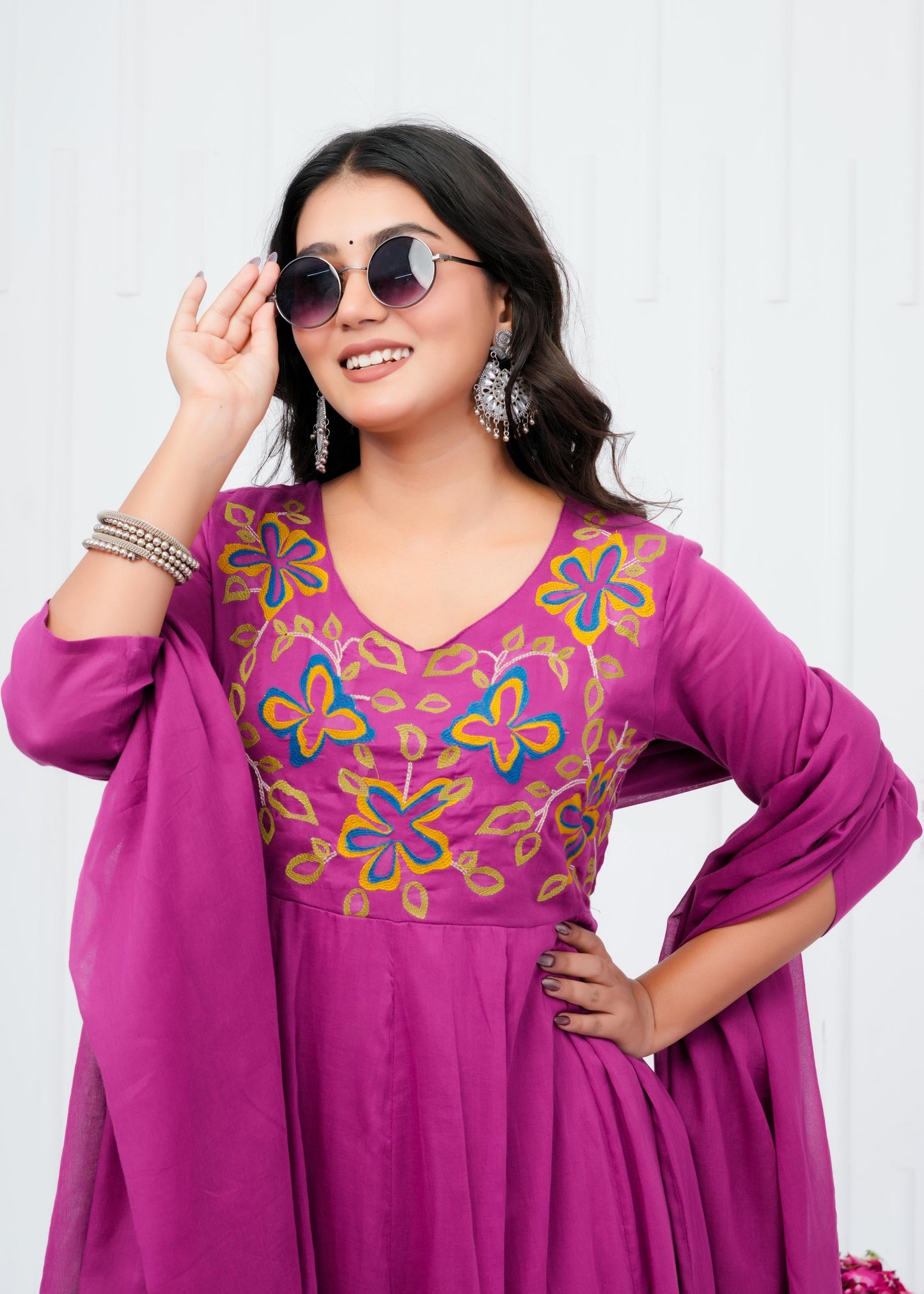 Pure Cotton Kurta With Pant & Dupatta