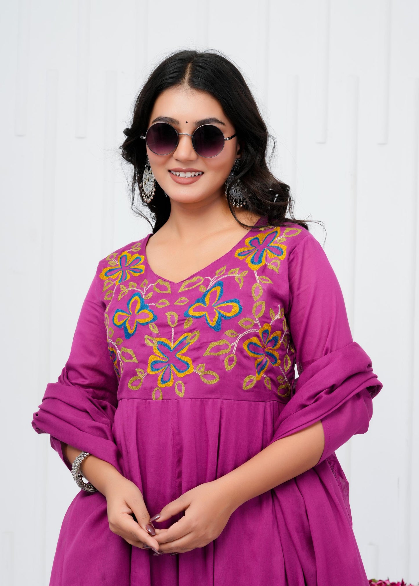 Pure Cotton Kurta With Pant & Dupatta