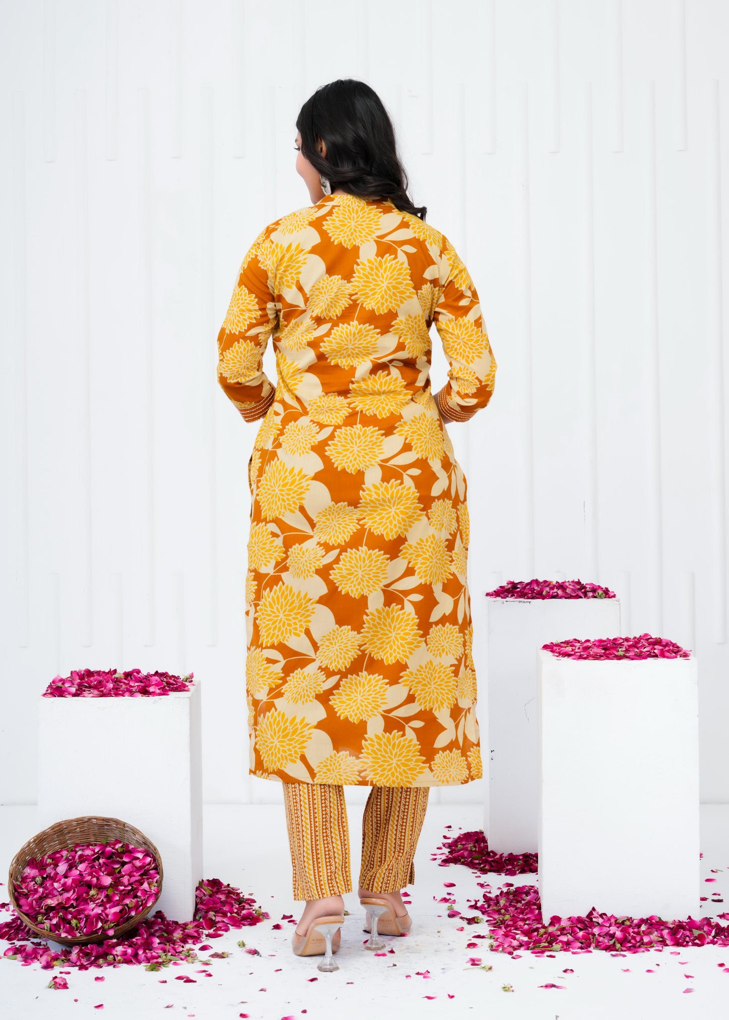 Pure Cotton Kurta With Pant & Dupatta