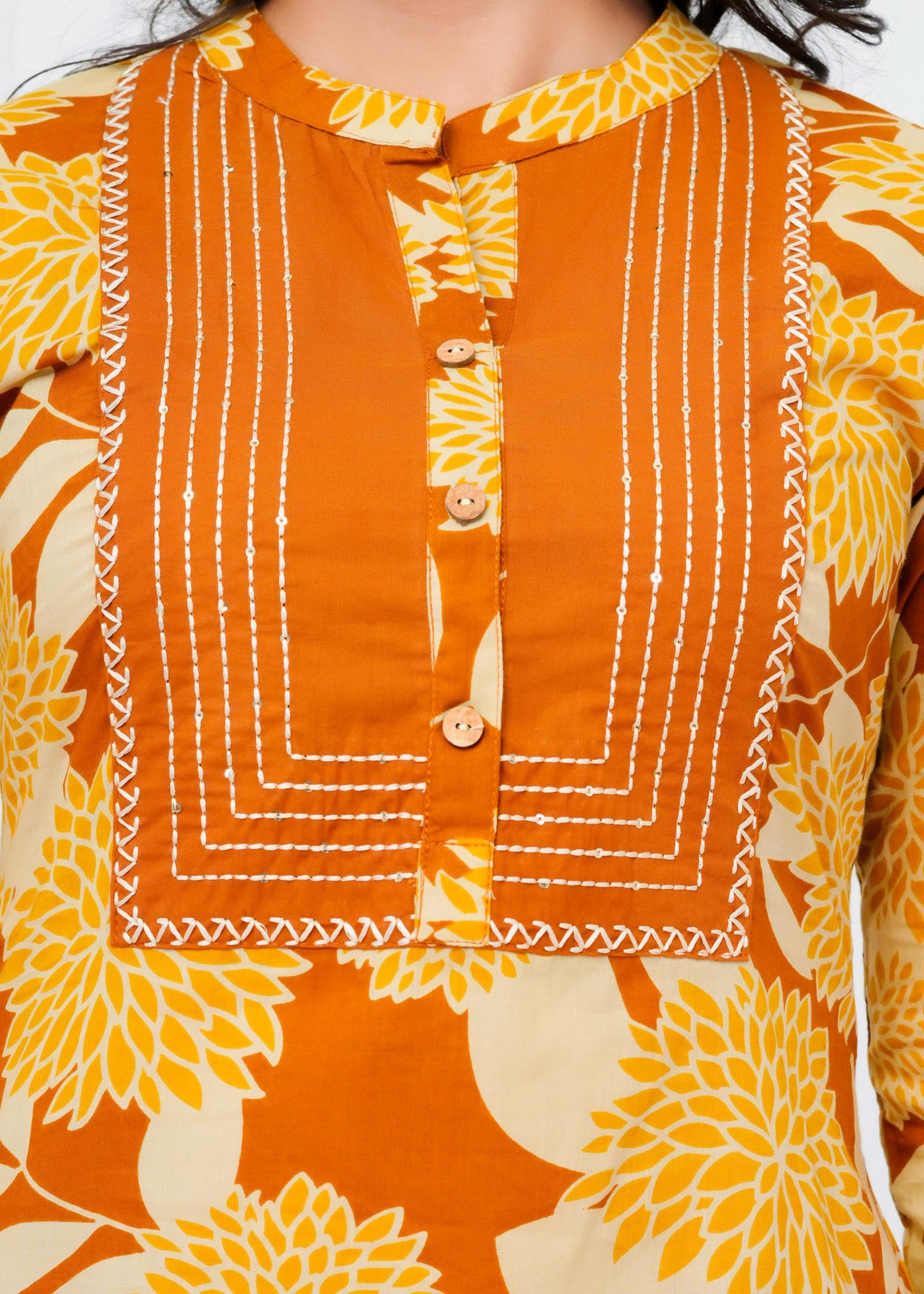 Pure Cotton Kurta With Pant & Dupatta