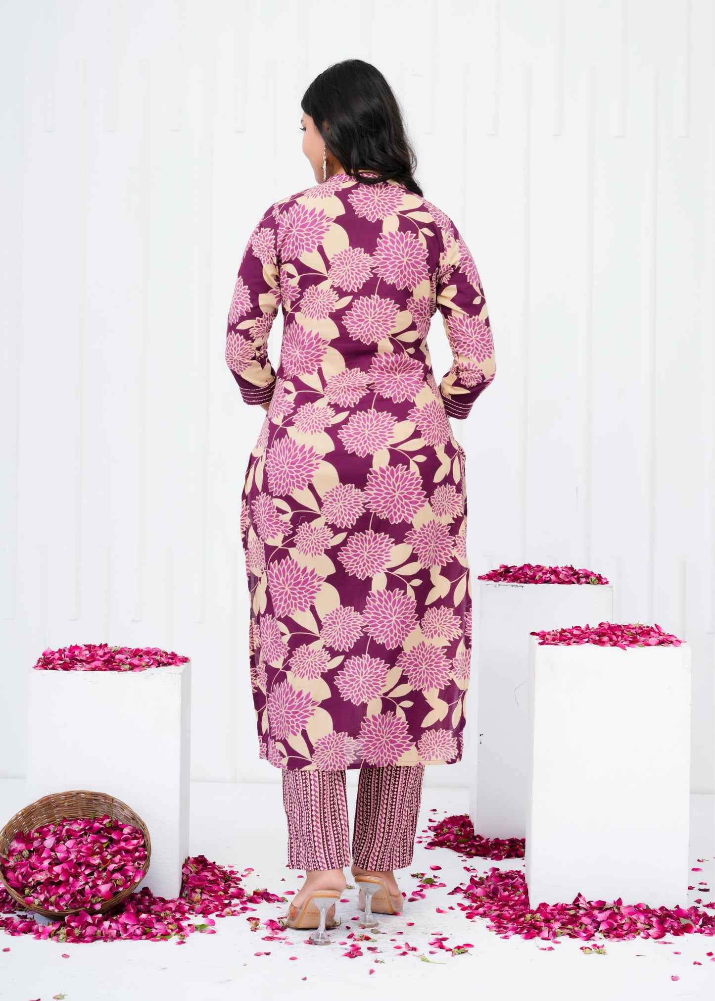 Pure Cotton Kurta With Pant & Dupatta