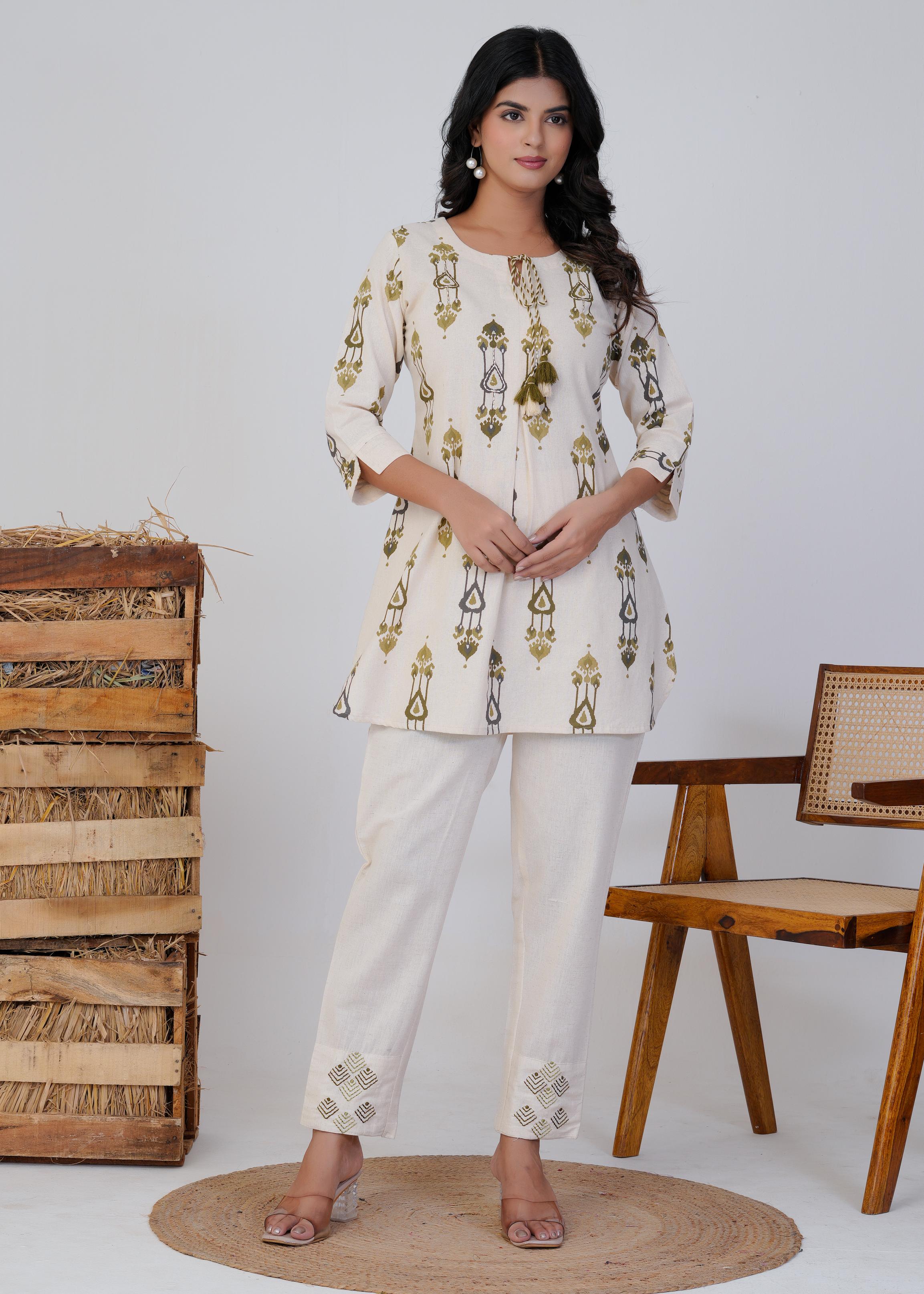 Women's , Green Cotton Printed  Co-Ord Set, Night Suit Set