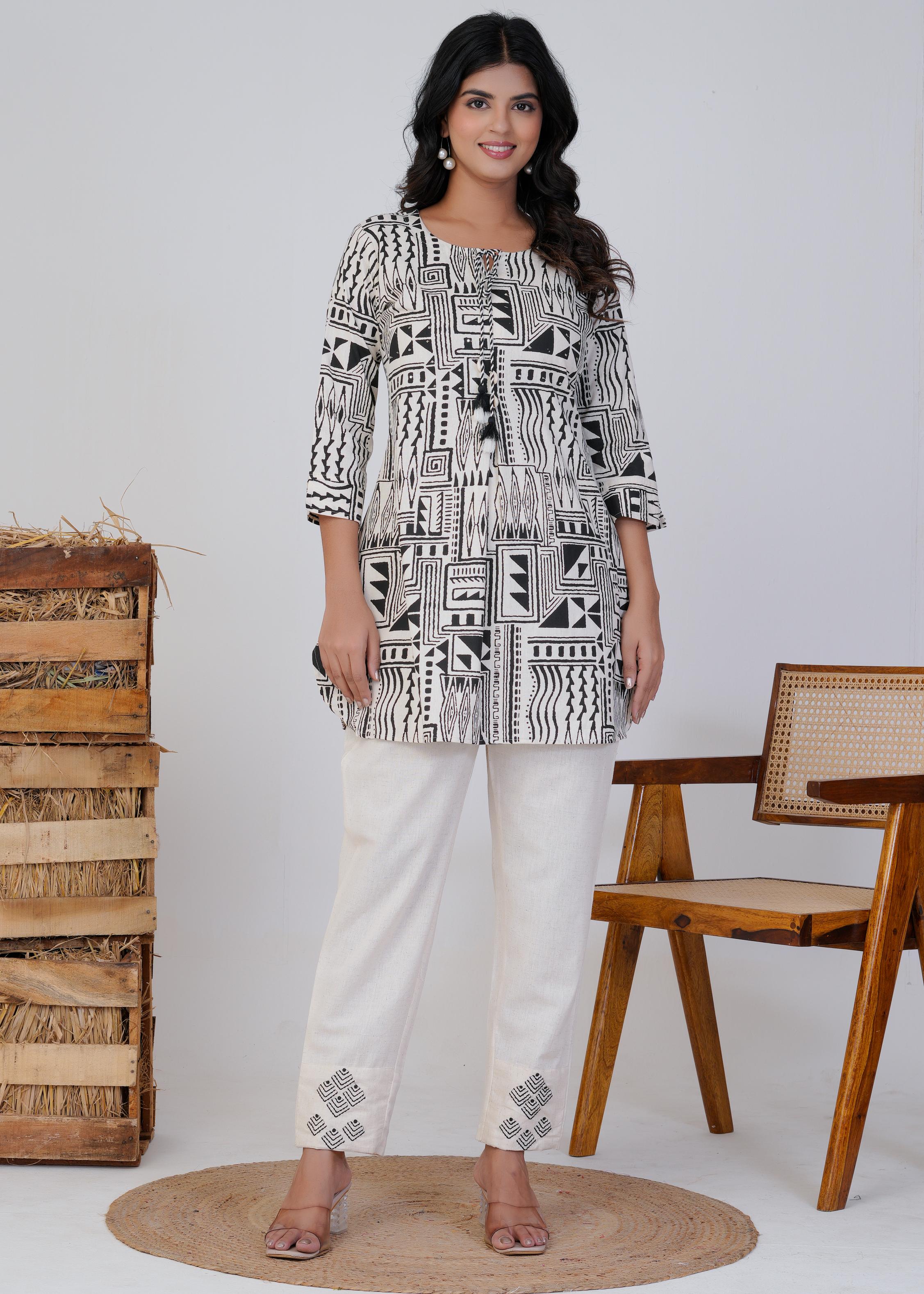 Women's , Black Cotton Printed  Co-Ord Set, Night Suit Set